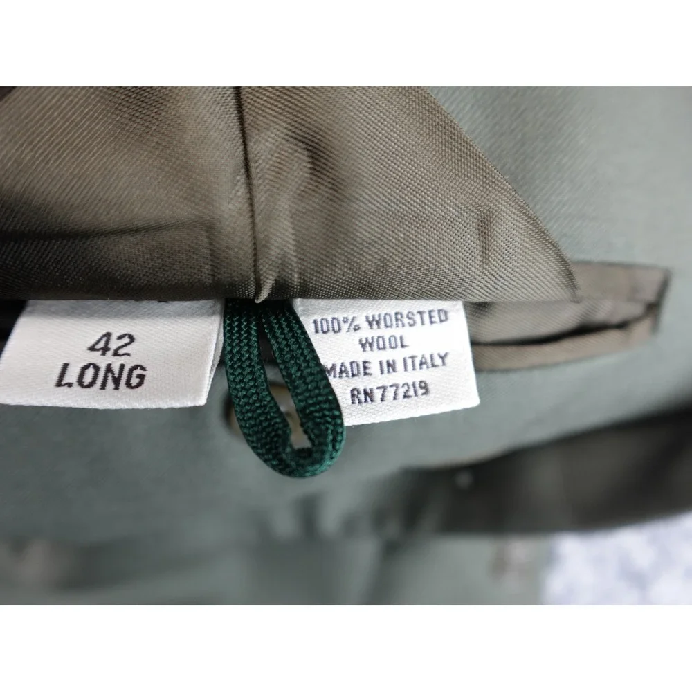 Pronto Uomo Blazer Mens 42L Olive Green Three Button‎ Wool Blend Sport Coat